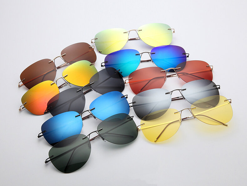 JackJad-gafas De Sol polarizadas De titanio ultraligeras para hombre, lentes De Sol De aviación sin montura, diseño De marca, nueva moda