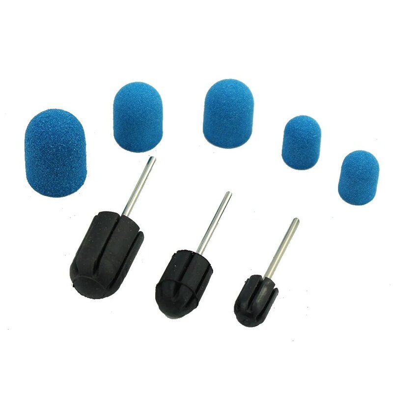 5Pcs/Set Sanding Caps Plactis Nail Art Sanding Bands Electric Manicure Pedicure File Drill Machine Accessories Nail Tools