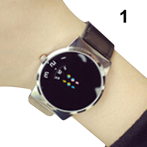 Montre-bracelet en Faux cuir unisexe, montre-bracelet numérique de sport à cadran mobile coloré