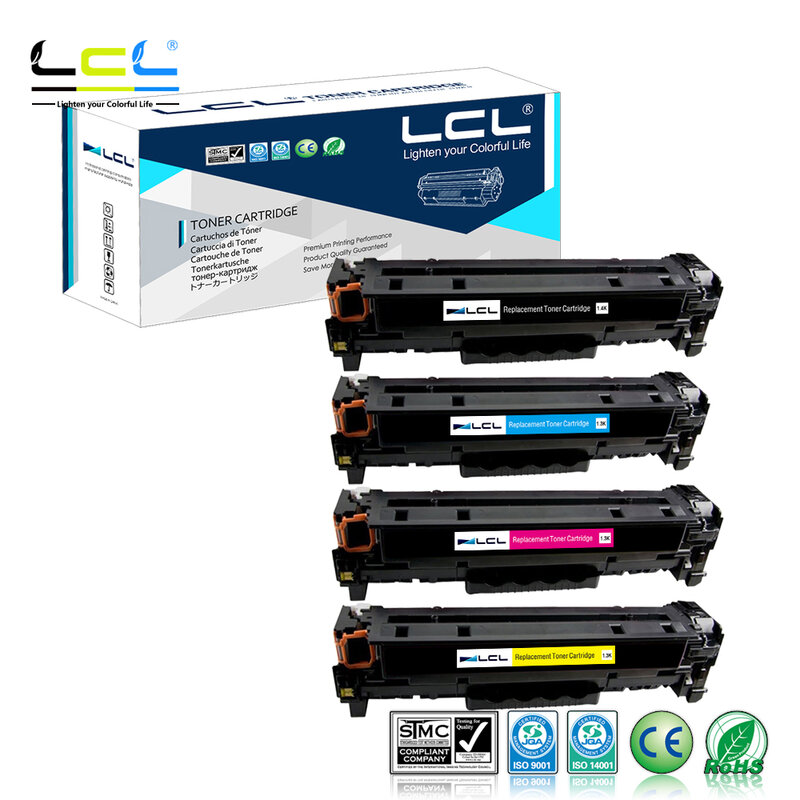LCL 202A CF500A  CF501A CF502A CF503A (4-Pack KCMY) Toner Cartridge Compatible for HP Color LaserJet Pro 254NW  M281dw M254dw