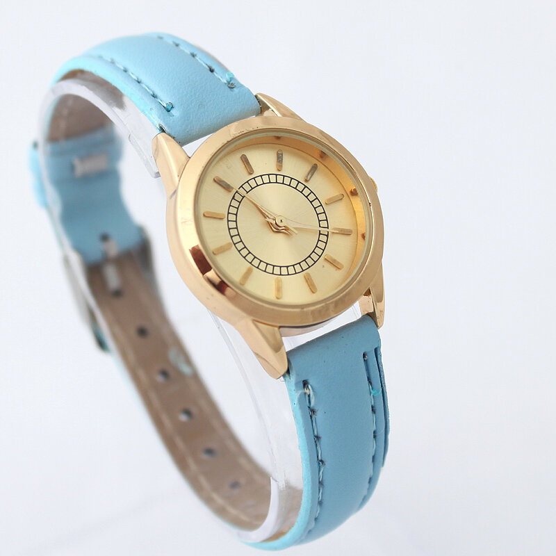 แบรนด์แฟชั่นผู้หญิงเด็กนาฬิกาเด็กนาฬิกาควอตซ์นักเรียนหญิงนาฬิกาควอตซ์น่ารักสีสันทอง Dial นาฬิกากันน้ำ