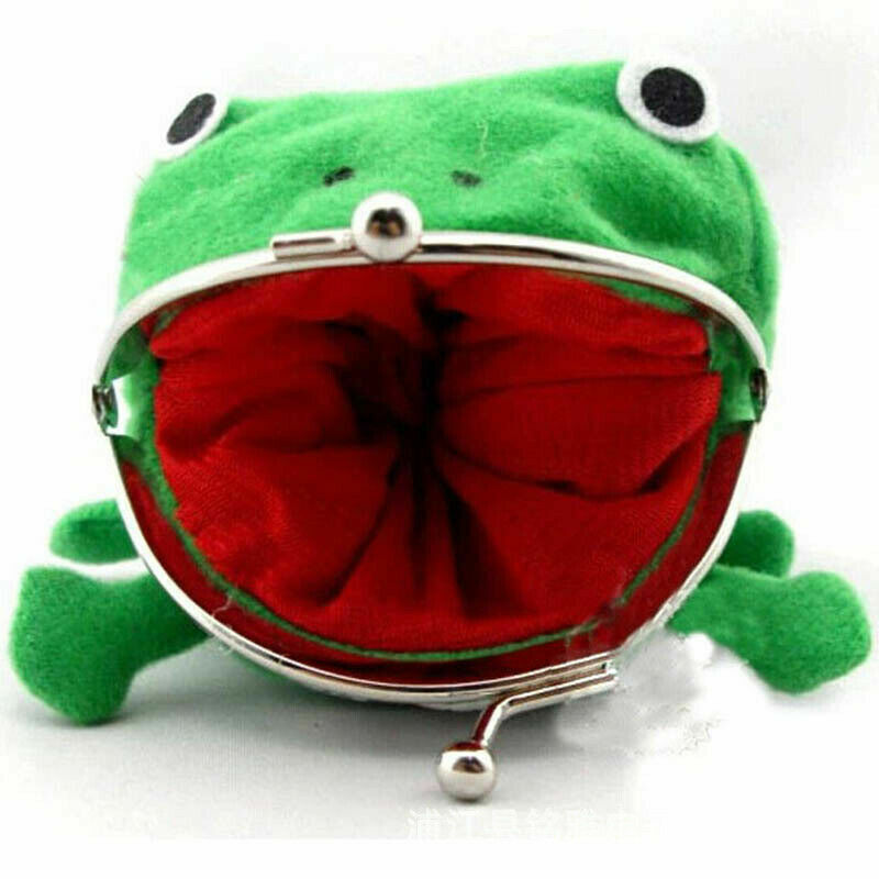 1 pz Cartoon Frog portamonete portafoglio Anime Manga Shape Fluff Clutch Cosplay verde