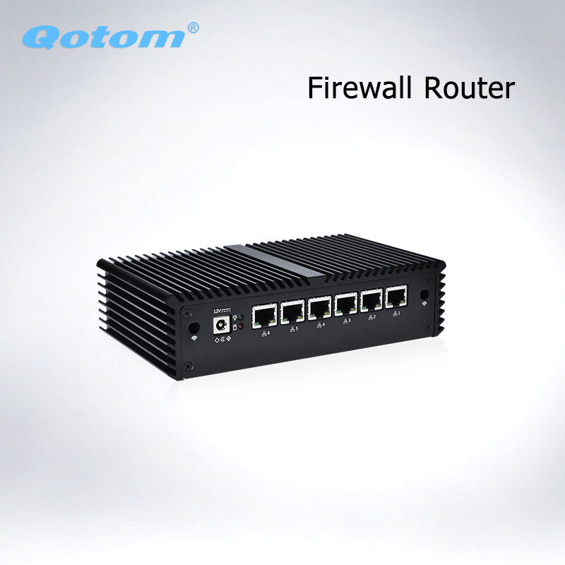 QOTOM Mini PC Core i3 i5 i7 Fanless Del Computer 6 Gigabit Ethernet AES-NI OPNsense Firewall Ubuntu Sophos Q555G6 Q575G6