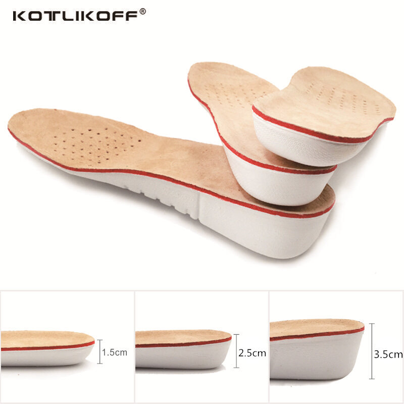 Kotlikoff palmilhas de couro, aumento de altura, palmilha de pele de porco, almofada para sapatos, acessórios para sapatos, masculinos e femininos, almofada para cuidados com os pés
