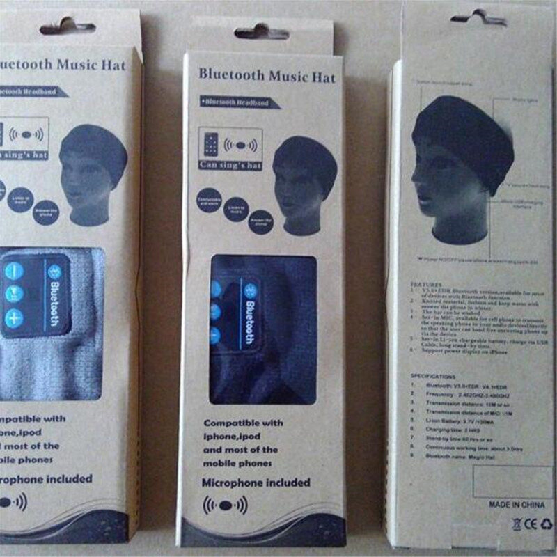 200 p! drahtlose Bluetooth V4.2 Beanie Gestrickte Headset Stereo Kopfhörer Schlaf Hand-freies Musik Magie Smart Stirnbänder Mp3 Lautsprecher Mic