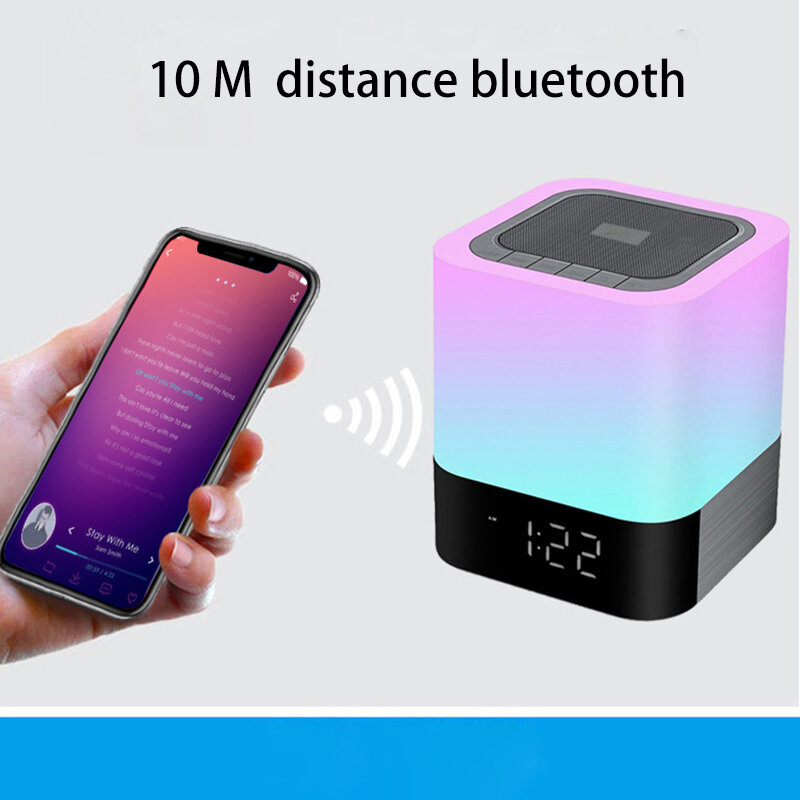 PANYUE all'ingrosso 10PCS Smart Touch altoparlante Bluetooth senza fili orologio musicale lampada da comodino a LED luce notturna colorata dimmerabile