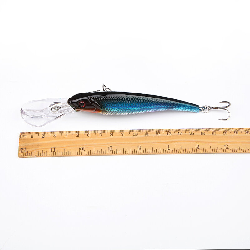 Leurre méné artificiel de type Wobbler pour la pêche en profondeur, appât artificiel idéal pour la pêche au bar, avec yeux 3D, 29/7/15.5g, 1 unité
