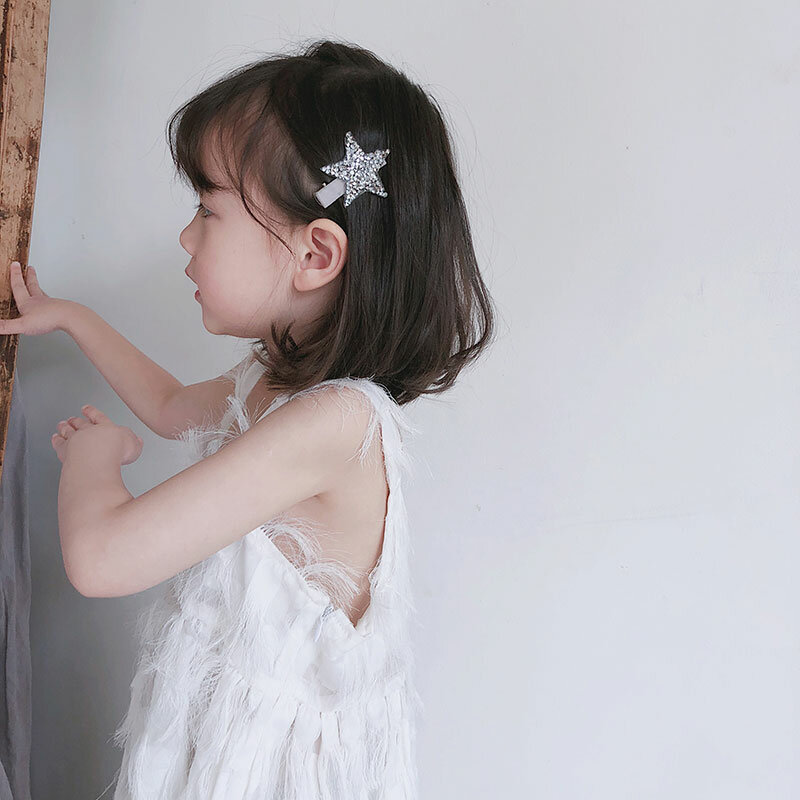 Kinderen Crystal Rhinestones Shiny Star Haarspelden Baby Haarspelden Meisjes Haar Accessoires Ster-Vorm Mooie Stijl Snap Haar Clips