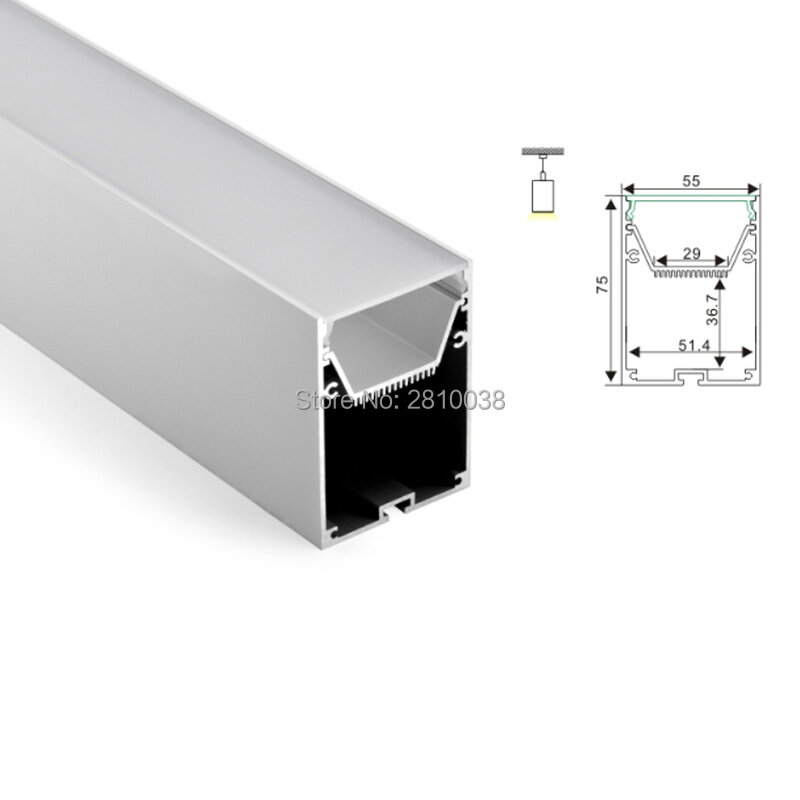 100X1 M Sets/Lot bürobeleuchtung led kanal und große U aluminiumprofil led-streifen licht für anhänger oder hängen lichter