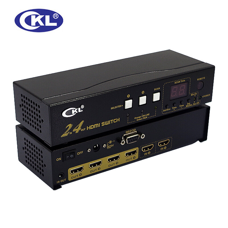CKL-224H Chất Lượng Cao 2 trong 4 out HDMI Chuyển Splitter hỗ trợ 1.4 V 3D 1080 P cho PS3 PS4 cho Xbox 360 CÁI DV DVD HDTV