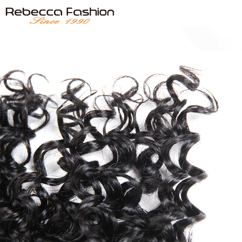 Rebecca malezyjski Jerry Curly Wave splot włosów 4 wiązki 190 g/paczka nie Remy kręcone ludzkie włosy zestawy 4 kolory #1 # 1B #2 #4