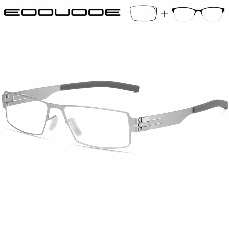 Óculos de prescrição óptica masculina, armações de óculos, armação completa sem parafusos, high-end, novo design