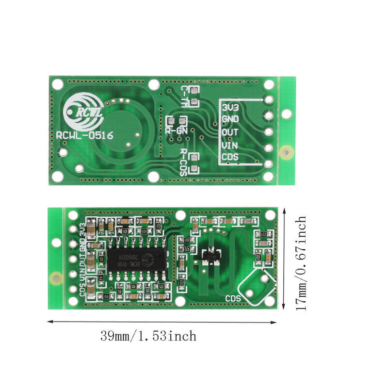 5 개/몫 RCWL-0516 마이크로 웨이브 도플러 레이더 센서 모듈 Arduino RCmall 용 인체 감지 보드