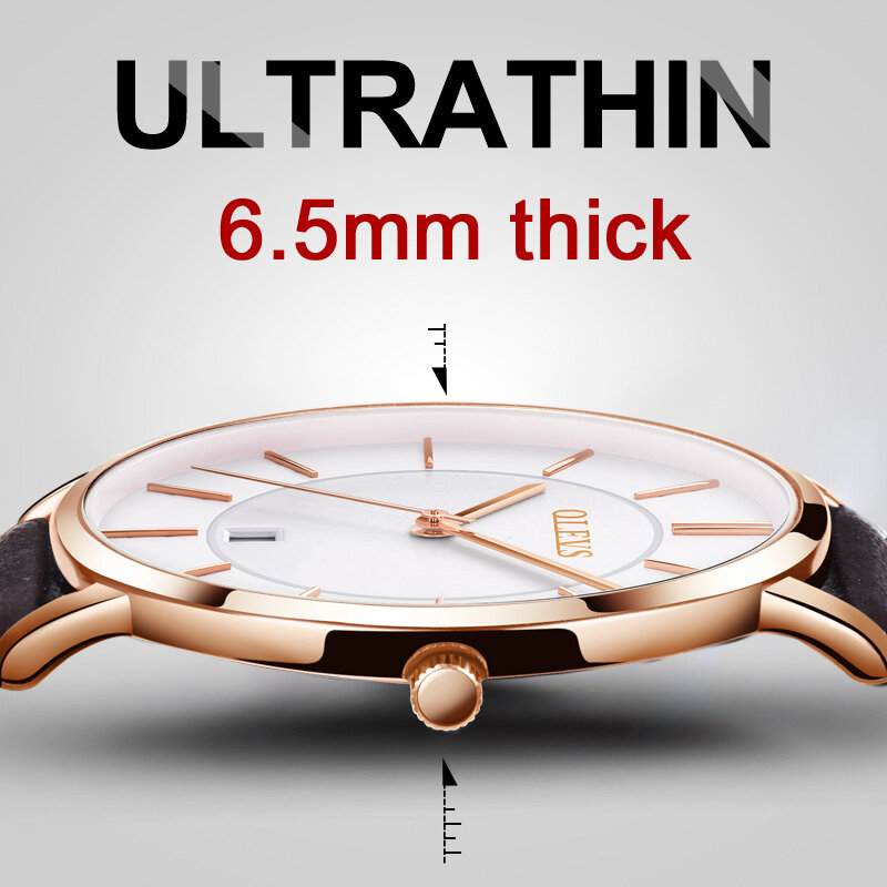 OLEVS Men's Watches Top Brand Luxury Men Sport Wristwatch Waterproof 30m Ultrathin Quartz Watch Date Clock Male Leather Watches
