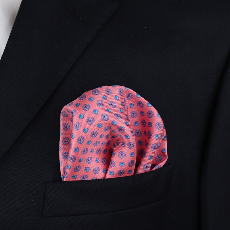 Tailor Smith Pure Natural Silk Printed Designer Hanky Pocket Square New Fashion Style Handkerchief Luxury Men's Formal Neckwear