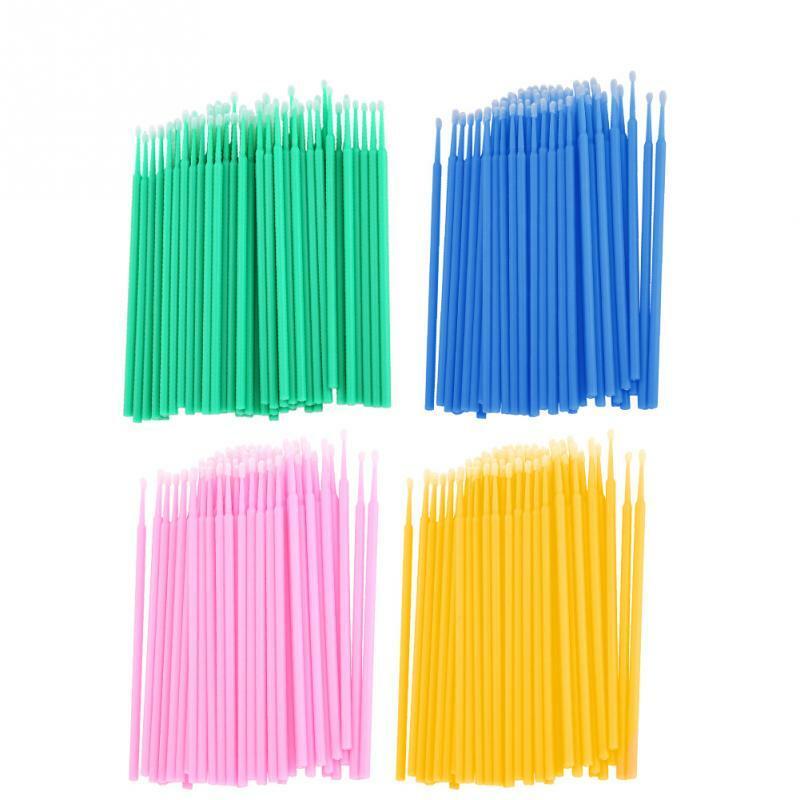 Cleaning Cotton Swabs 400PCS Microbrushes Disposable Cotton Stick Tattoo Eyelash Extension Individual Lash Removing Cotton Swabs