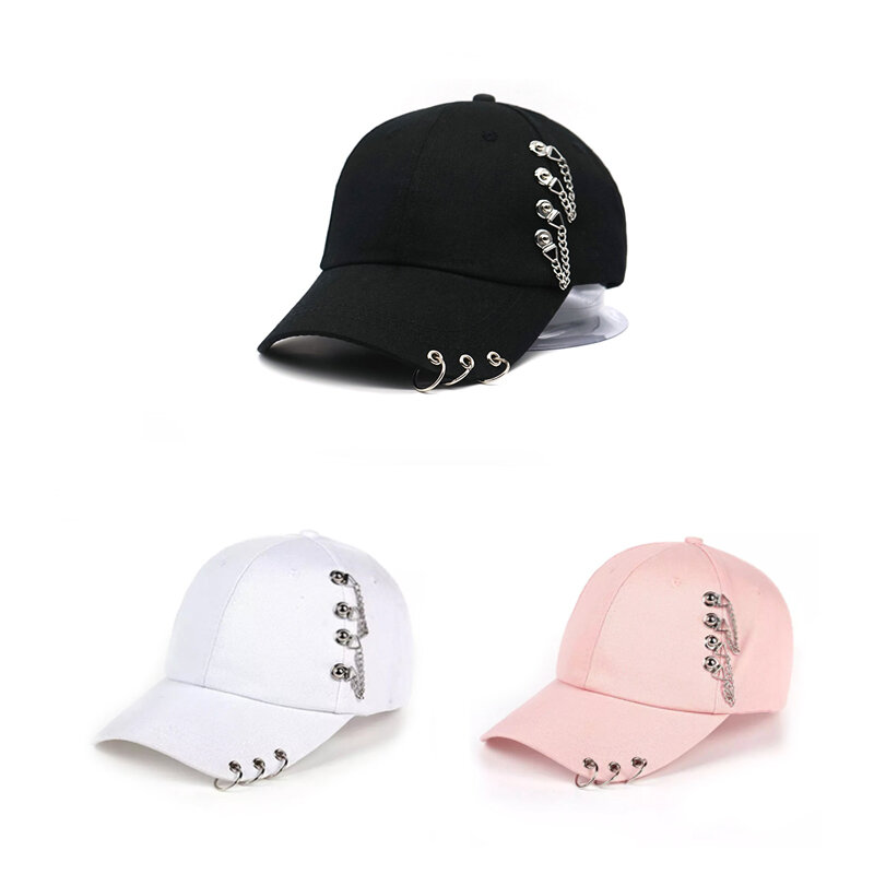 男性と女性のための調節可能なフラップハット,リング付きヒップホップハット,調節可能な野球帽