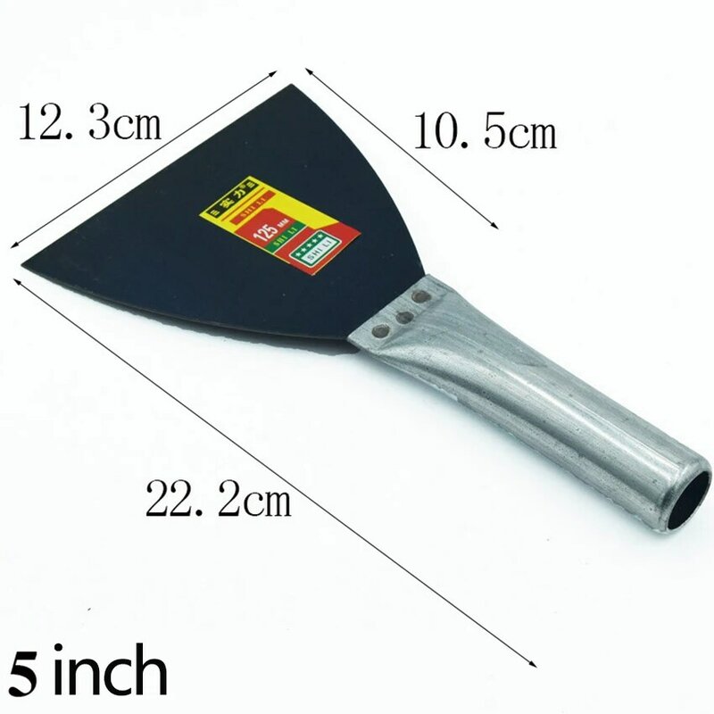 Cuchillo de masilla con mango de hierro y acero al carbono, herramienta de mano para enyesado de pared, 2, 3, 4, 5 y 6 pulgadas, 1 unidad