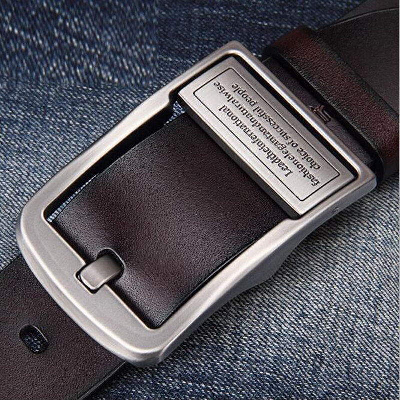 DINISITON genuine leather belt for men gift designer belts men's high quality Cowskin Pin buckle Vintage jeans ceinture homme