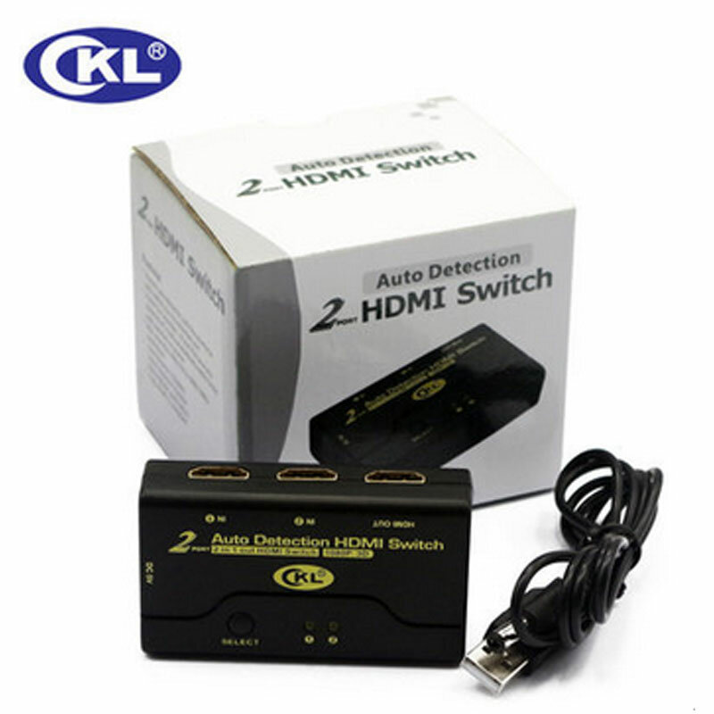 2 Port Auto HDMI2.0 Switch 1080P 3D 1 Monitor 2 Komputer 2 In 1 HDMI A-B Switcher (CKL-21M2)