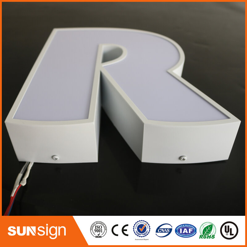 Led brief zeichen, acryl led kanal brief, outdoor/indoor led logo