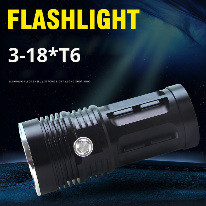Mächtigsten LED Taschenlampe 3to18 * T6 LED Taschenlampe Taktische Taschenlampe 3 Modi Linterna Tragbare Lampe Licht Durch 4*18650