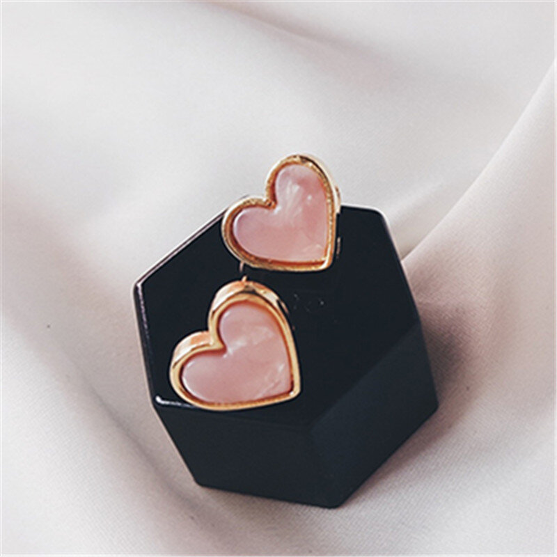 2018 pink earrings femininity act the role ofing is tasted Peach heart-shaped pendant earrings wholesale 