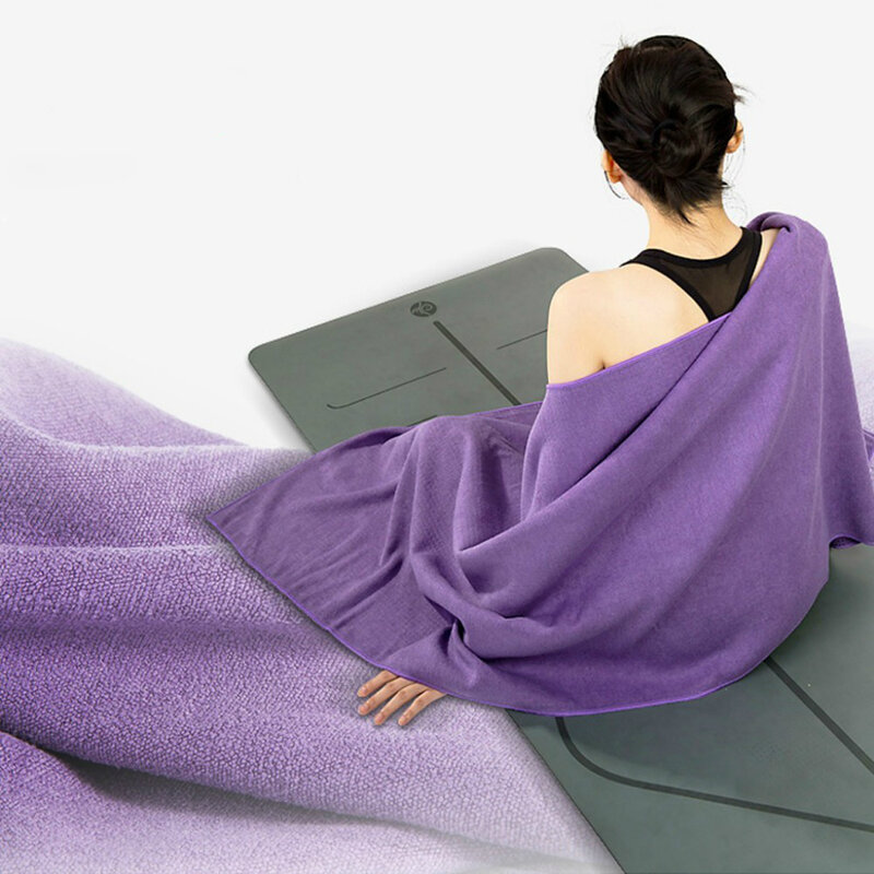 Tapete de yoga worthwhile fitness, toalha anti derrapante cobertor de microfibra esportivo antiderrapante para grossar o chão, equipamento de exercício de pvc