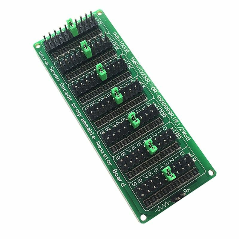2pcs 1R-9999999R Seven Decade Programmable Resistor Board Step 1R 1% 1/2 Watt SMD resistor FR4 glass fiber PCB