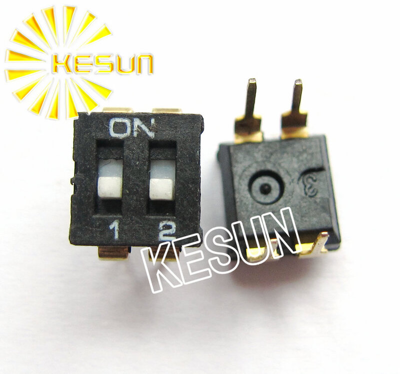 KI-02 de calidad China, interruptor DIP negro 2 P de 2,54mm, codificador IC de 2 posiciones, interruptor deslizante, KI-02H x 100 piezas