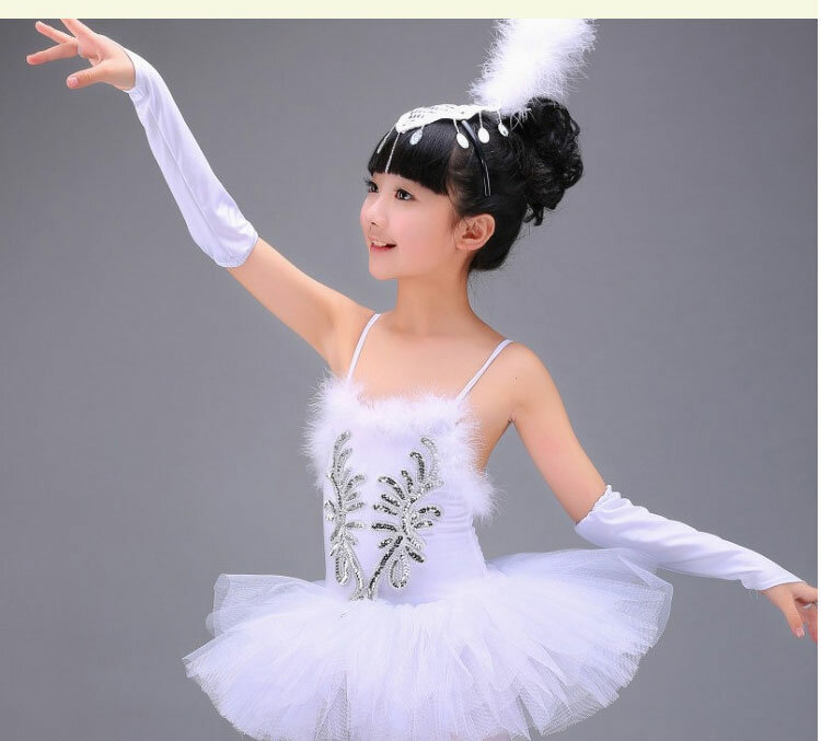 Danse Enfants Manches Courtes Filles Performance Ballet Robe Princesse  Performance Robe Examen Pratique Costume