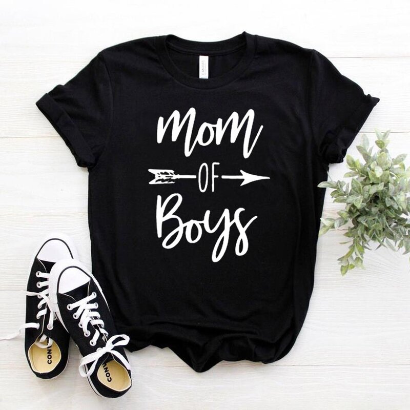 Mãe de meninos camiseta para as mulheres, casual, engraçado, estilo hipster, para meninas, navio livre, na-237