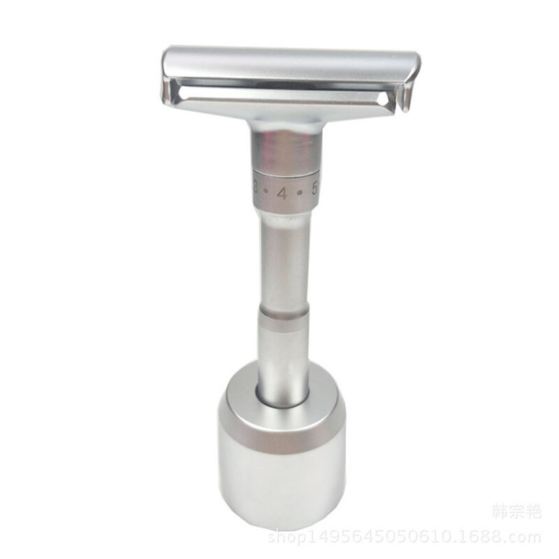 MINGSHI, maquinilla de afeitar de seguridad ajustable, estante clásico de doble cara, para hombres, afeitado, depilación suave a agresiva, actualización giratoria ajustable