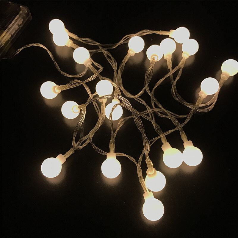 Luminaria 1.5m 3m 20 led cherry balls luzes da corda de fadas a pilhas do casamento natal pátio ao ar livre guirlanda decoração
