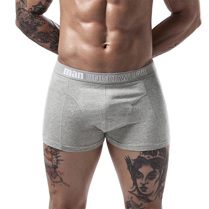 Roupa interior masculina boxers roupa interior de algodão para homem clássico cuecas 1pcs shorts