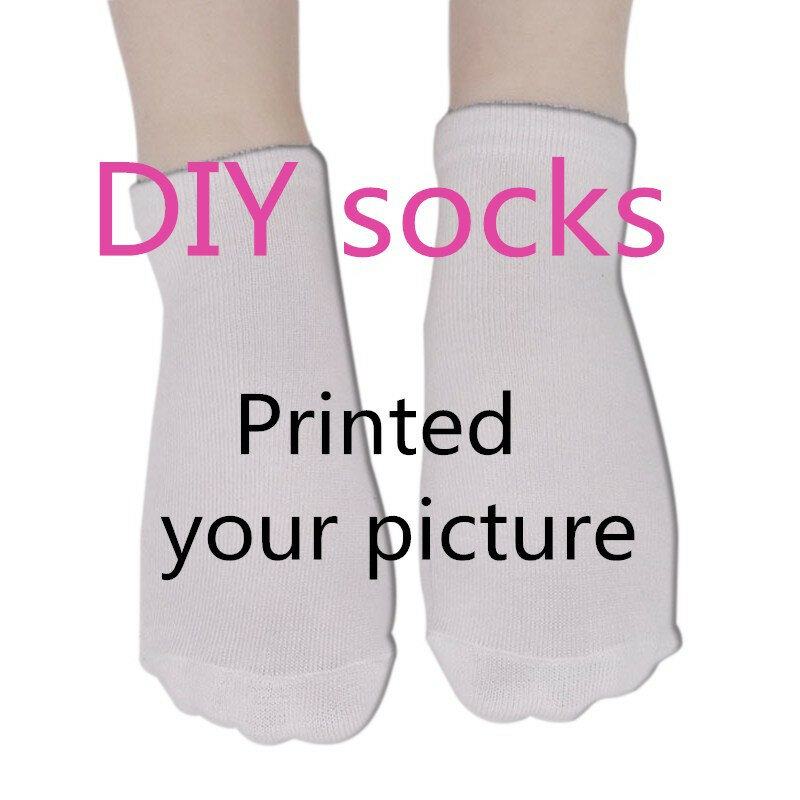 Fabriek Gepersonaliseerde Custom Made Sokken 3D Gedrukt Mannen/Vrouwen Katoen Korte Sokken Diy Custom Design Grappig Casual Lage Ankle sokken