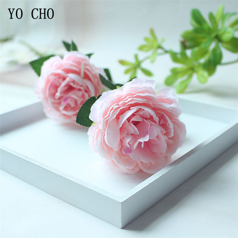 Yo Cho Bridal Pernikahan Buket Mawar Sutra Peony Bunga 3 Kepala Buket Rumah Pesta Prom Kantor Dekorasi Bunga Pengaturan