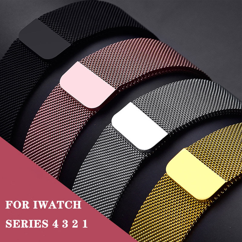 Milanese Loop Bracelet strap for Apple Watchband 4 5 44/40mm Stainless Steel band for iwatch series 3 2 1 42/38mm band Accessory