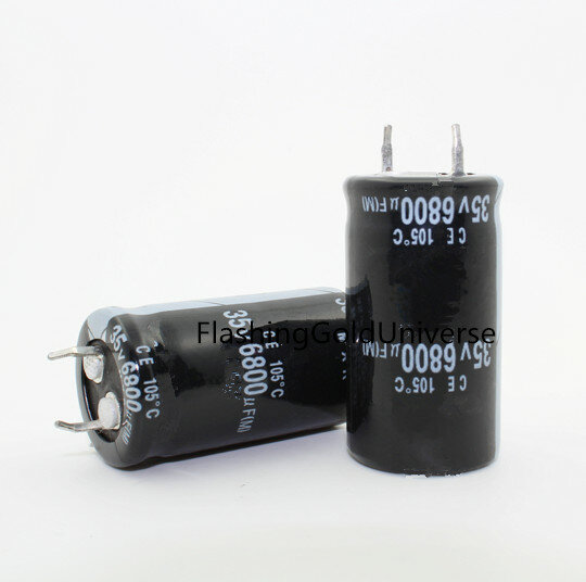 Tamanhos de capacitores eletrolíticos de alta resistência, alta frequência, alta qualidade, 35v, 6800uf, 6800uf, 35v