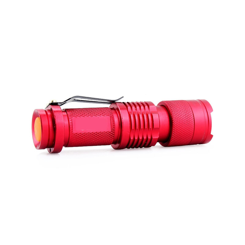 Mini linterna LED ajustable a prueba de agua con zoom, 2000 lúmenes, Q5, 3 modos, roja, AA/14500