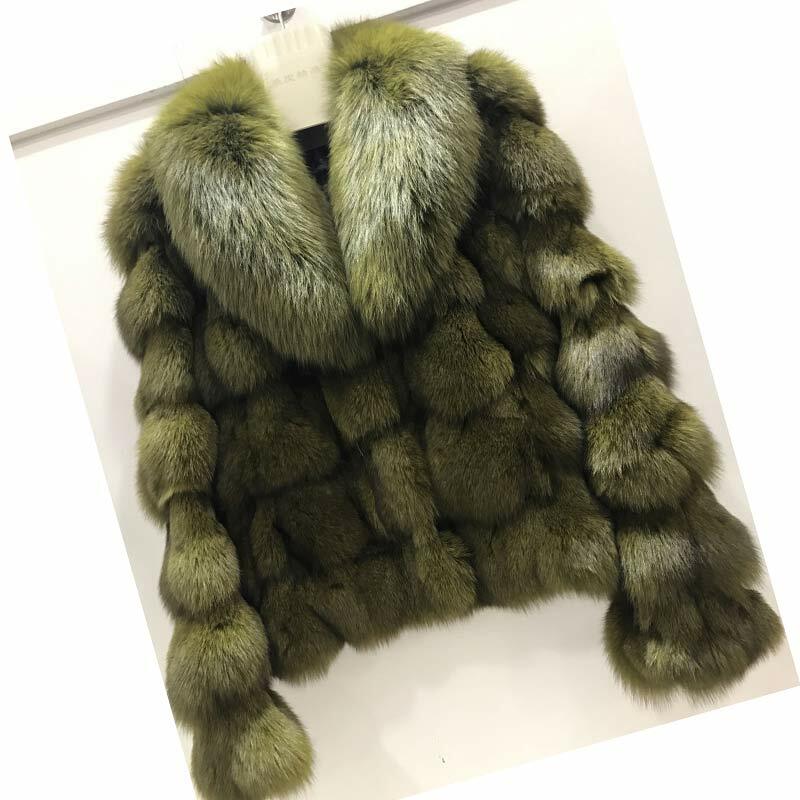 ETHEL ANDERSON Luxury Genuine Real Fox Fur Jackets&Coats With Fox Fur Collar For Ladies Short Fox Fur Outerwear In Fur Garments