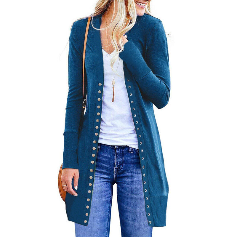 Женский вязаный свитер с длинным рукавом, кардиган для женщин, осень 2019, новое пальто, верхняя одежда, пальто, длинный кардиган размера плюс
