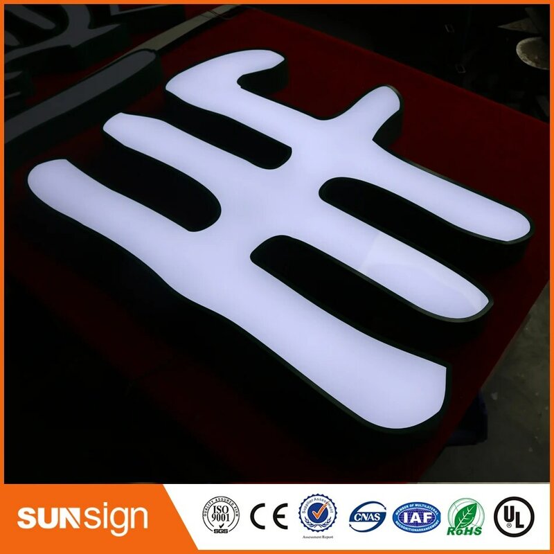 Fabricante frontlit aço inoxidável letras de luz led sinal para loja
