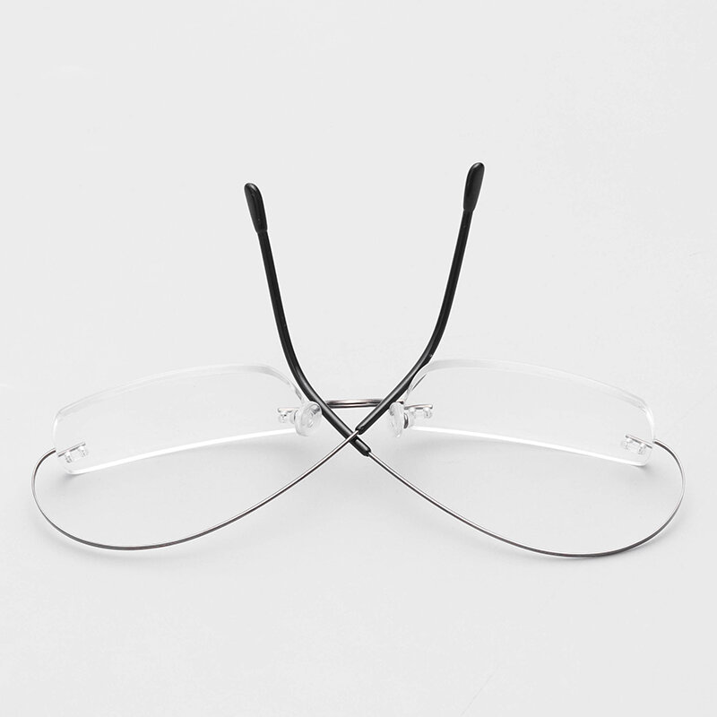 男性と女性のためのフレームなしのチタン処方メガネ,ビジネスファッション