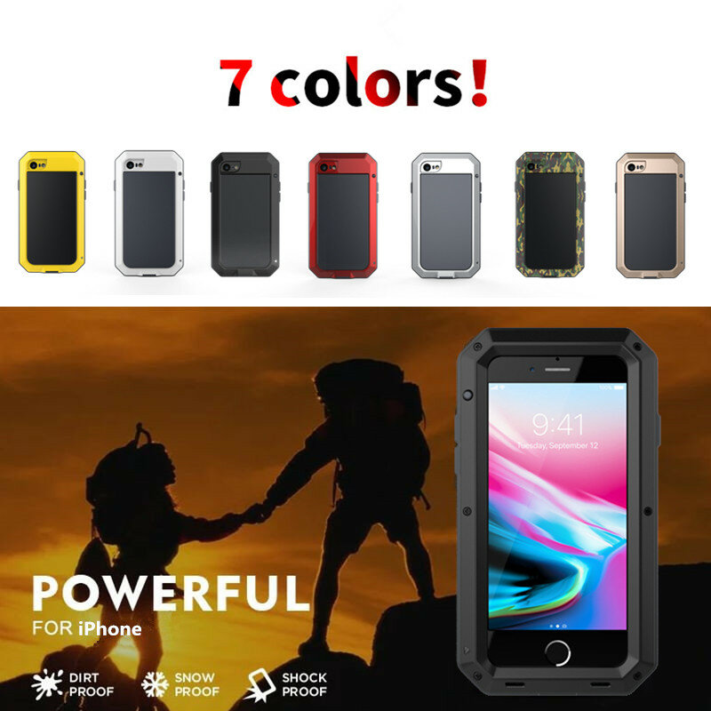 Heavy Duty Doom Armor Waterproof Phone Case For iPhone 15 14 11 12 13 Pro XR 7 8 Plus SE XS MAX 360 Full Shockproof Metal Cover