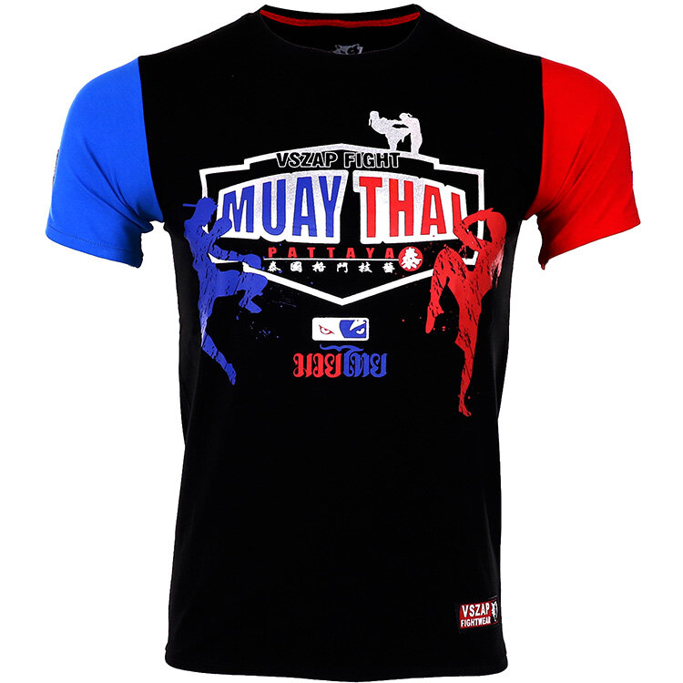 Camiseta masculina de muay thai mma vszap, camiseta de manga curta para luta, tigre, muay thai