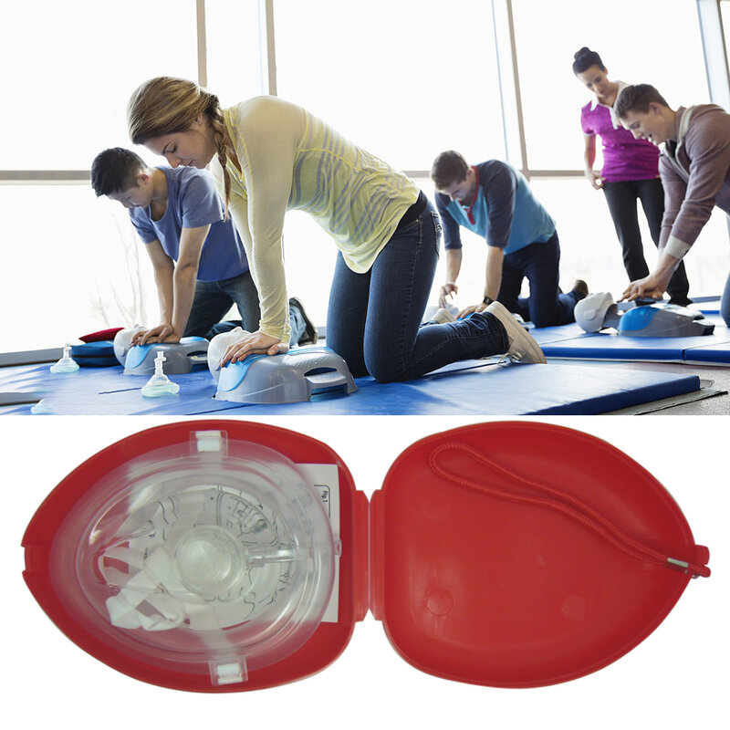 CPR Mask Professional First Aid CPR Breathing Mask Protect Rescuers Artificial Respiration Reuseable With One-way Valve Tools