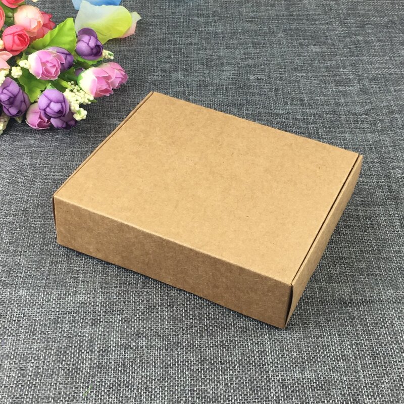 Cajas de embalaje Kraft, caja de regalo marrón, caja de almacenamiento en blanco/estuches de transporte para joyería/REGALO/artesanía/dulces/cosméticos/jabón hecho a mano, 50 Uds.