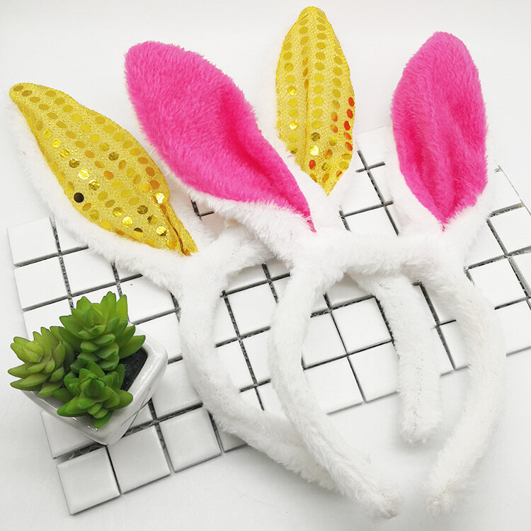 Serre-tête oreilles de lapin pour enfants et adultes, Costume de fête, déguisement, noir, rose, blanc, bleu