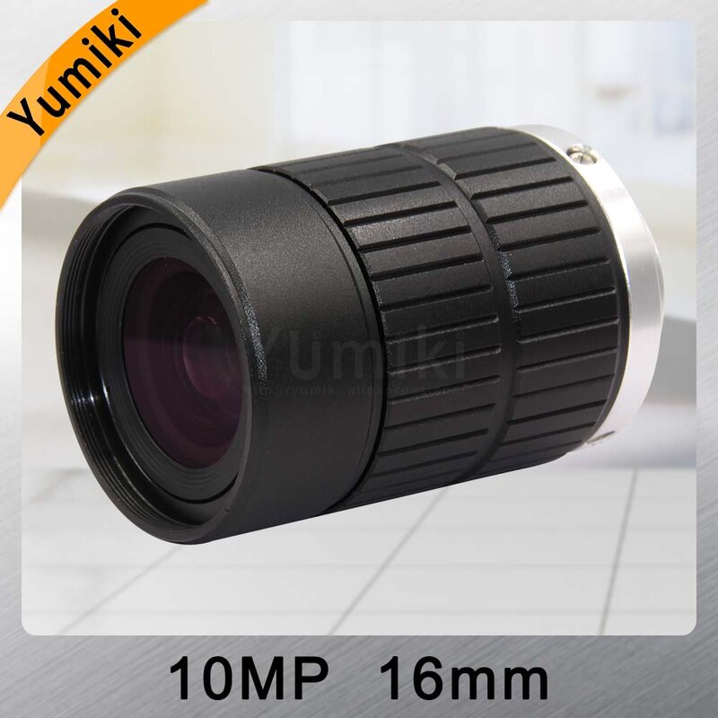 Объектив камеры видеонаблюдения Yumiki HD 10MP, 16 мм, F1.4 диафрагма, Крепление C для камеры видеонаблюдения или промышленного микроскопа, дорожное наблюдение